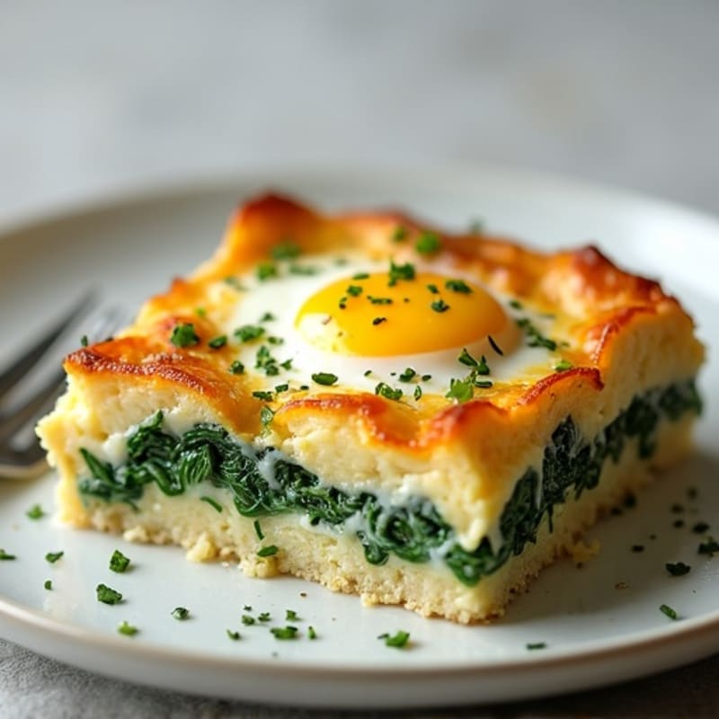 Creamy Chicken and Egg Bake with Spinach