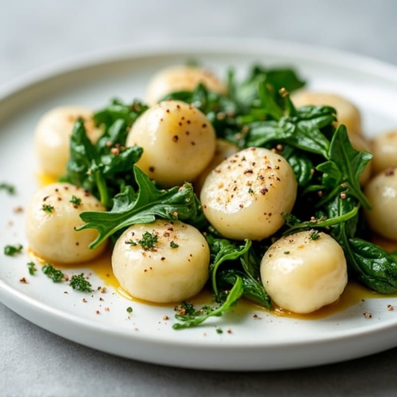 Creamy Ricotta Gnocchi with Fresh Herbs and Sautéed Greens