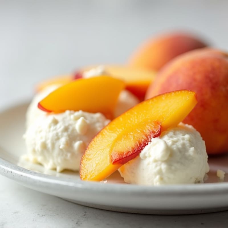 Cottage Cheese with Sliced Peaches