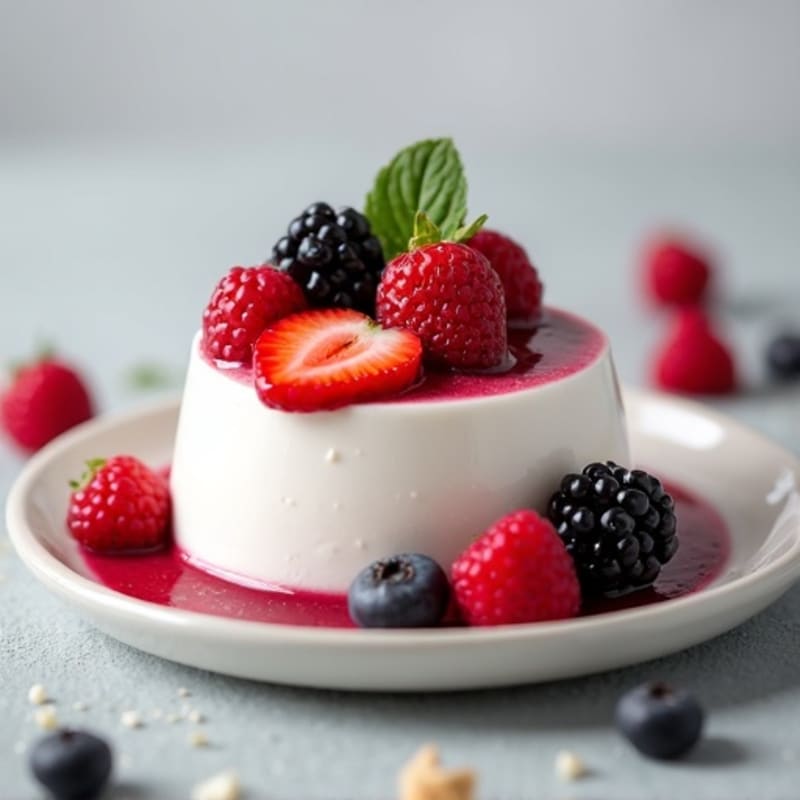 Silky Greek Yogurt Protein Mousse with Mixed Berries
