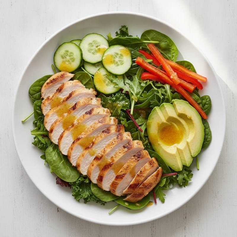 Grilled Turkey Breast Salad with Crunchy Veggies