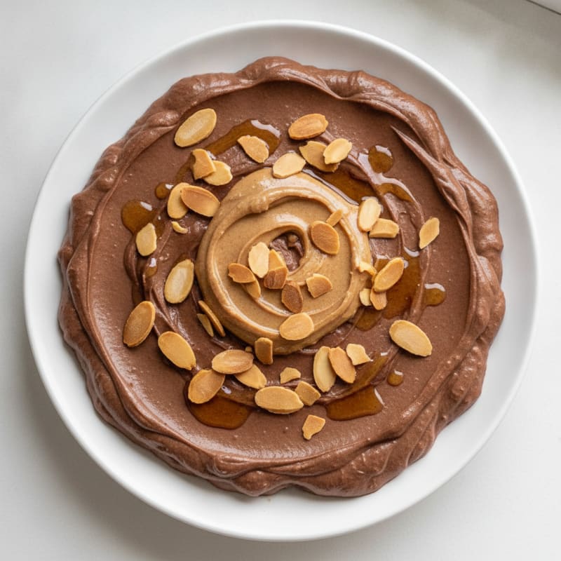 Silky Chocolate Protein Pudding with Toasted Almonds