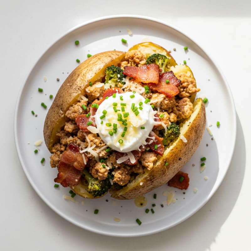 Loaded Potato with Bacon and Chives