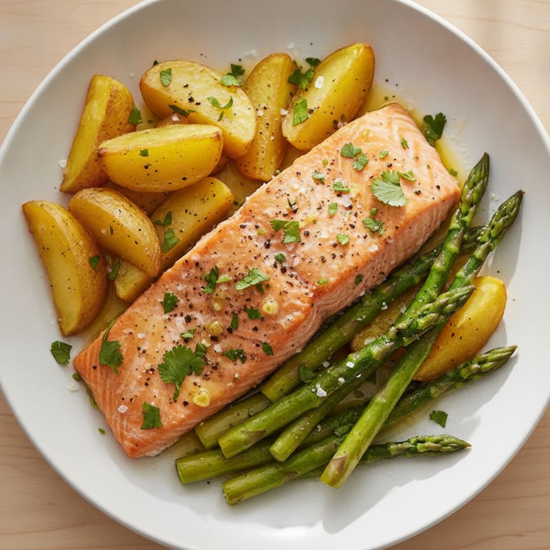 Herb-Roasted Salmon with Roasted Vegetables