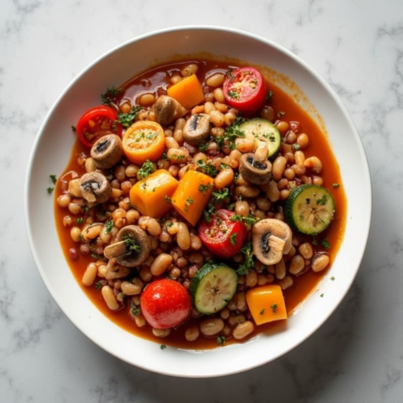 Hearty Mushroom Ragu with Herb-Roasted Vegetables