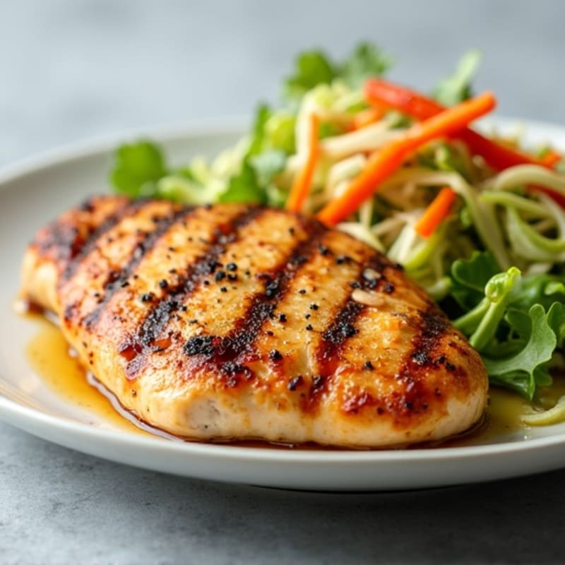 Grilled Chicken Breast with Crunchy Cabbage Slaw