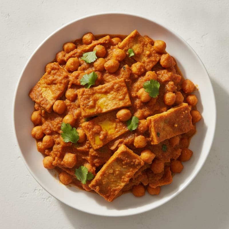 Chana Masala with Braised Bean Curd