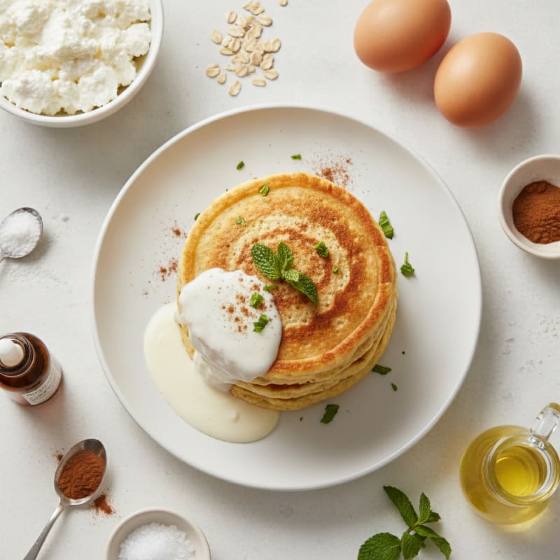 Fluffy Cottage Cheese Protein Pancakes