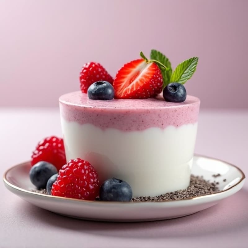 Creamy Greek Yogurt Protein Mousse with Mixed Berries