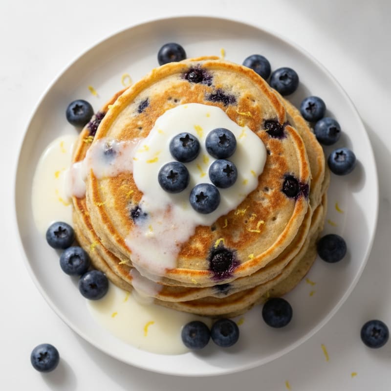 Blueberry Ricotta Pancakes with Lemon Zest