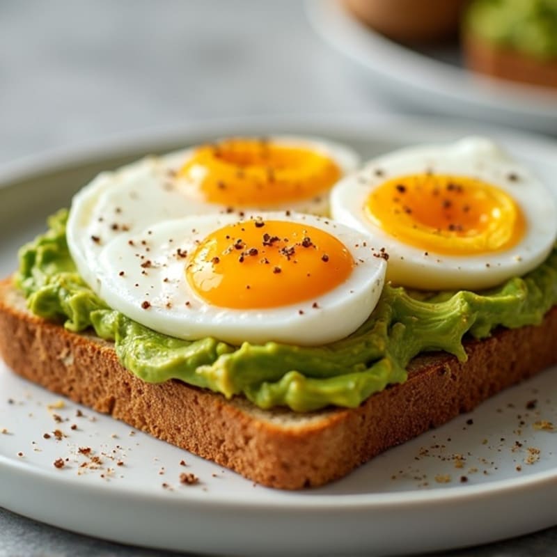 Creamy Avocado Toast with Jammy Boiled Eggs