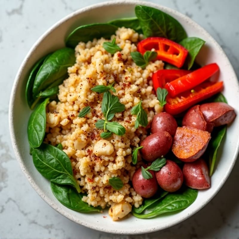 Lean Ground Chicken and Roasted Potato Power Bowl