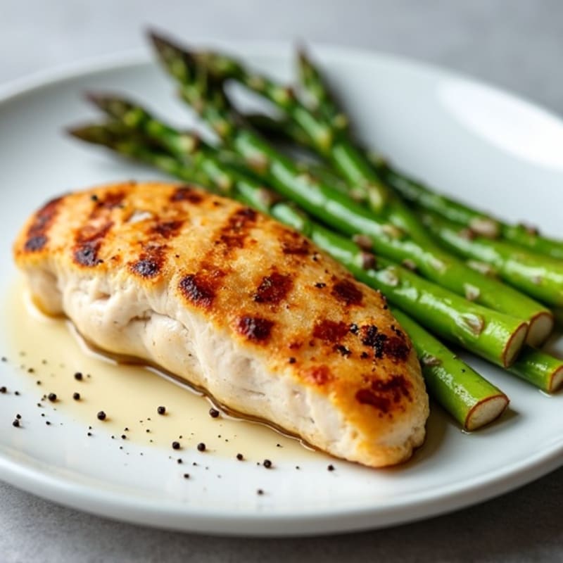 Grilled Chicken Breast with Steamed Asparagus