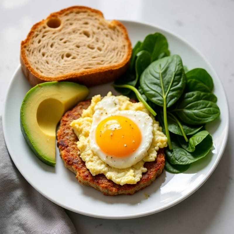 Egg White and Turkey Sausage Scramble with Spinach
