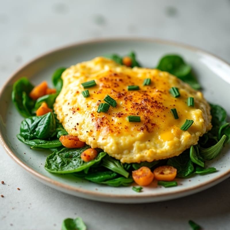 Egg White and Turkey Breast Scramble with Spinach