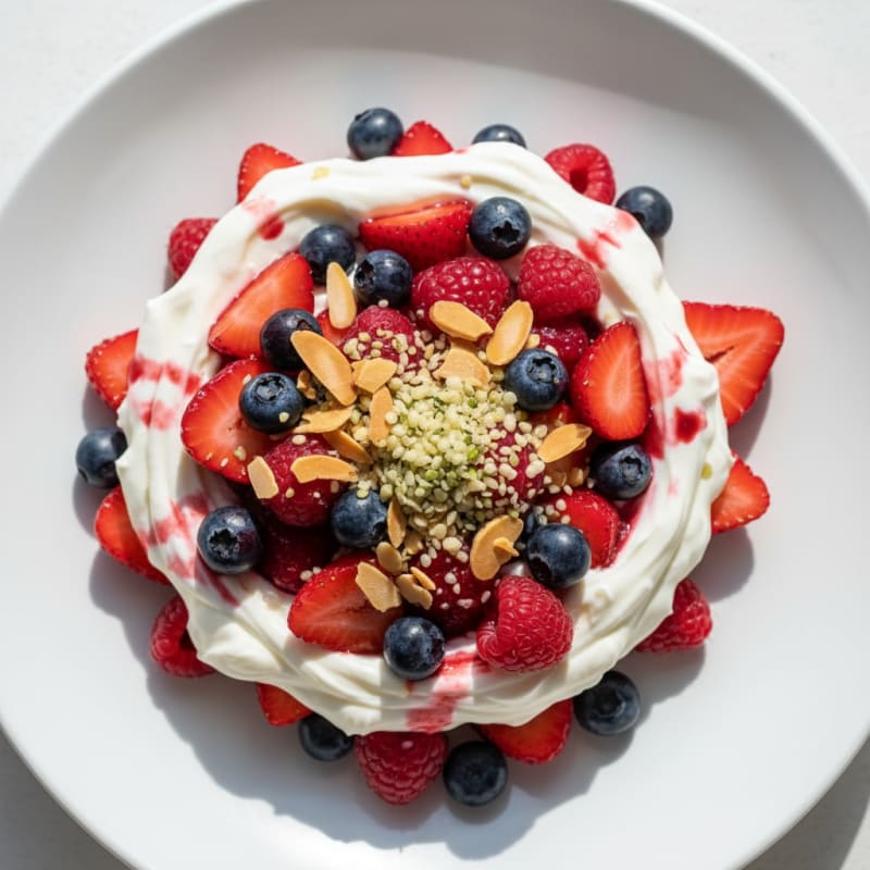 Greek Yogurt Protein Parfait with Mixed Berries