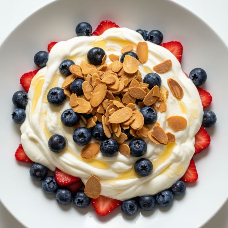 Greek Yogurt Protein Parfait with Berries and Almonds