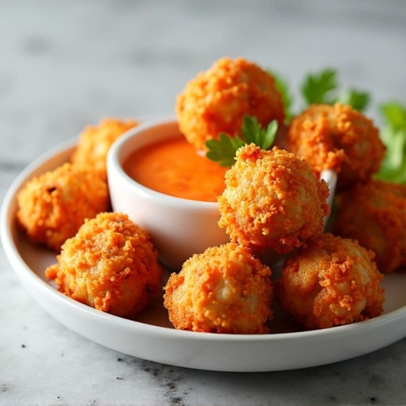 Crispy Buffalo Chicken Bites with Greek Yogurt Dip