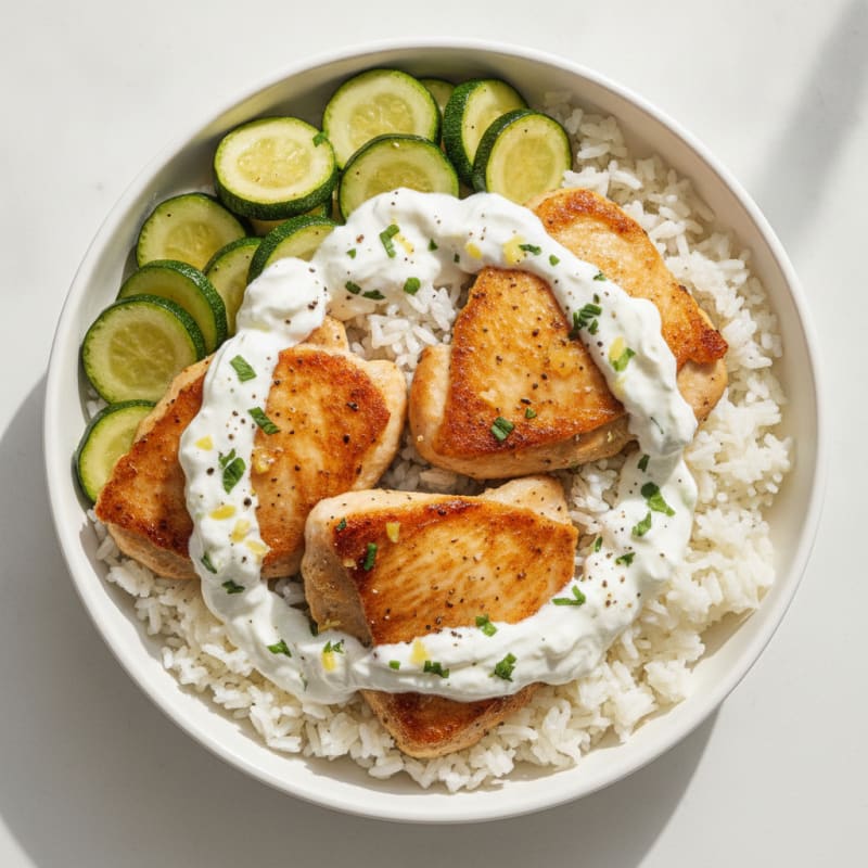 Chicken Thigh and Greek Yogurt Rice Bowl
