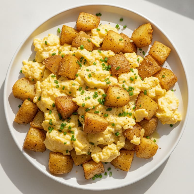 Hearty Scrambled Eggs with Roasted Potatoes