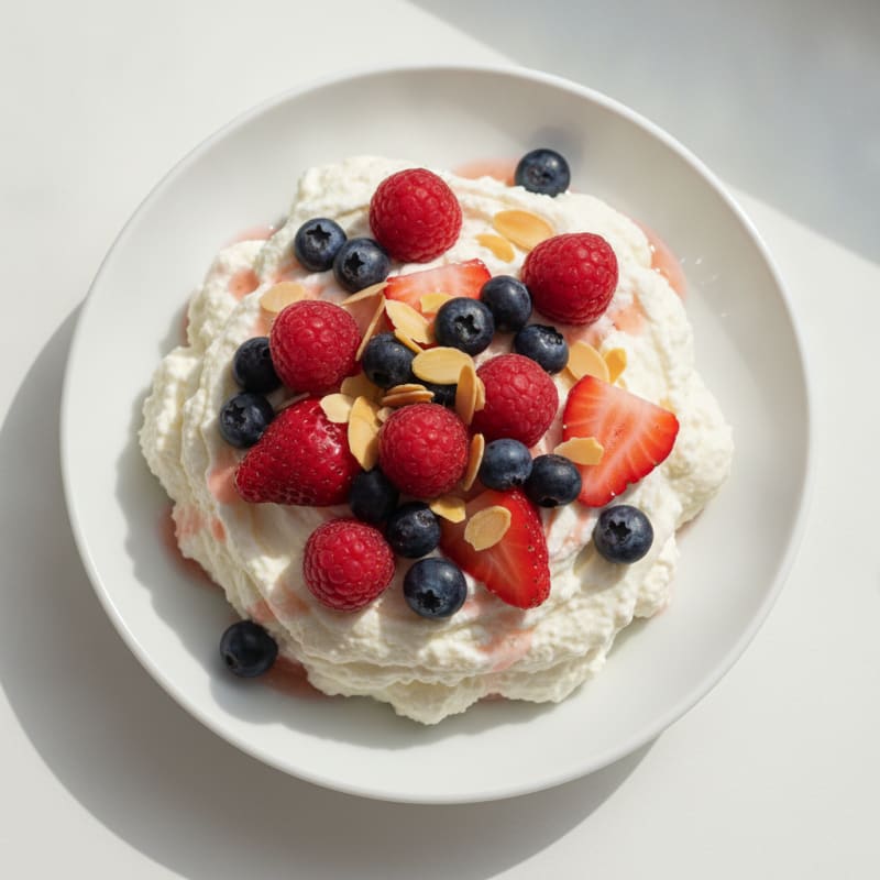 Greek Yogurt Protein Mousse with Mixed Berries