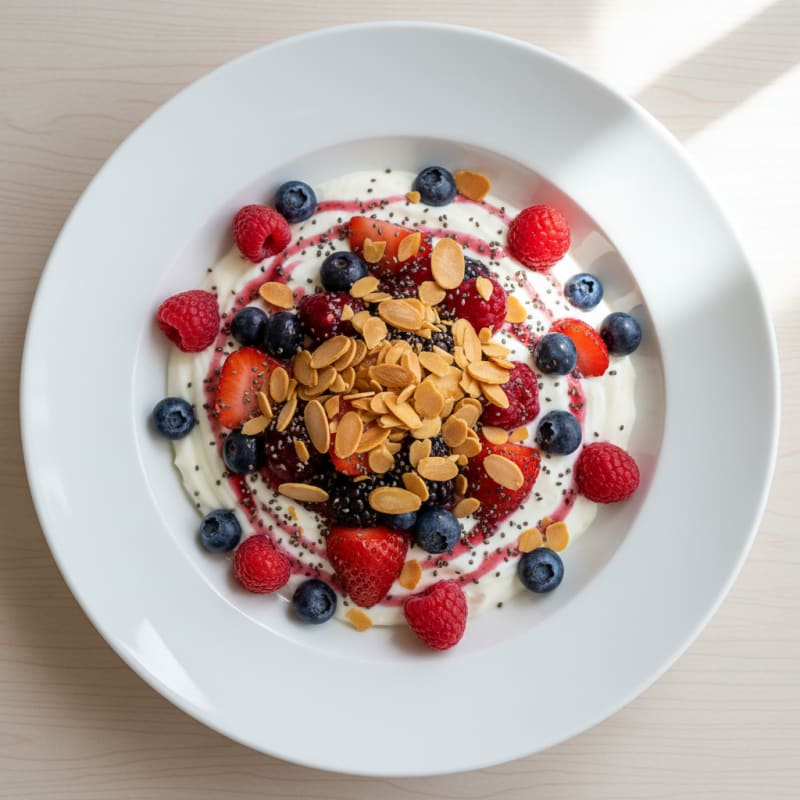 Silky Greek Yogurt Protein Pudding with Berries