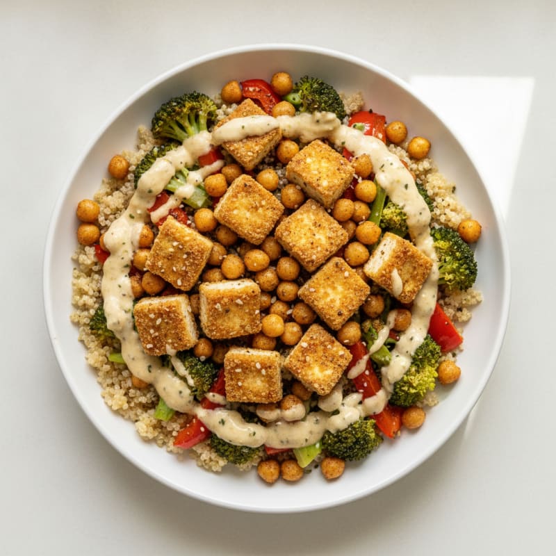 Roasted Vegetable and Chickpea Buddha Bowl