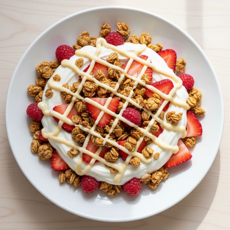 Vanilla Greek Yogurt Parfait with Protein Granola