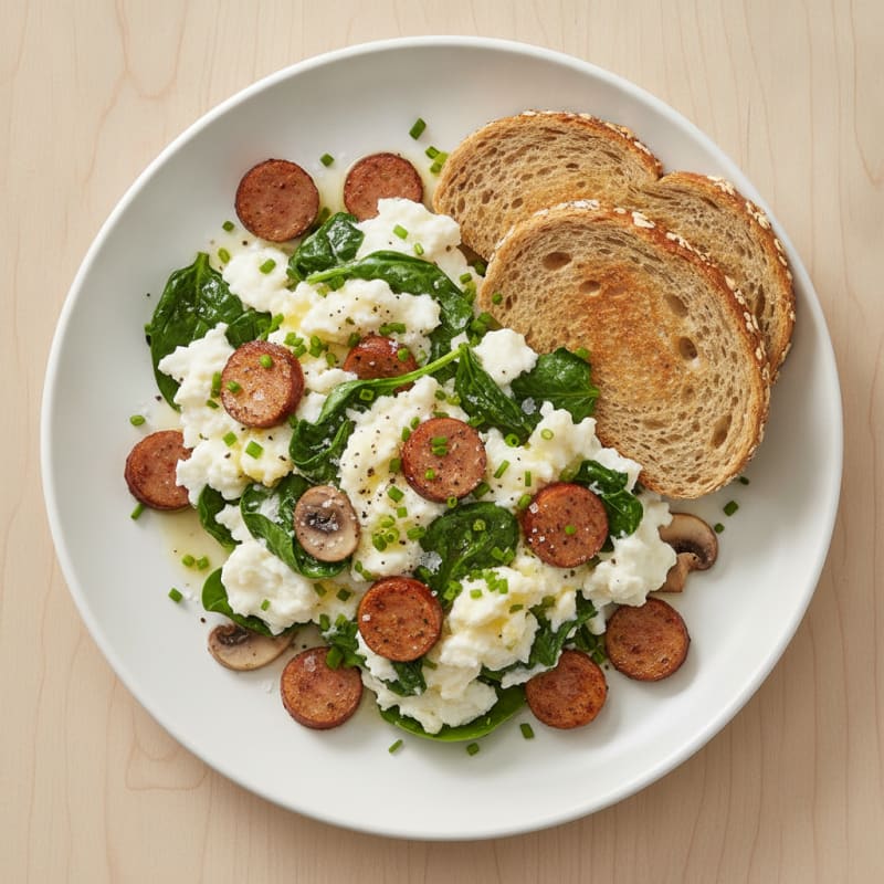 Egg White Scramble with Chicken Sausage