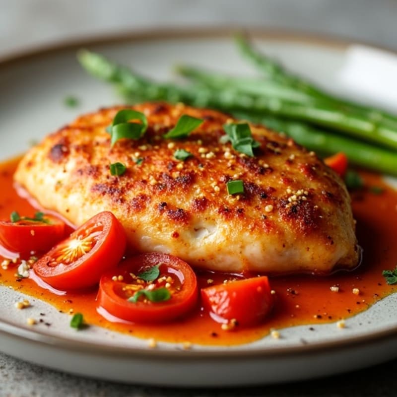Spicy Tomato-Ginger Pan Seared Chicken