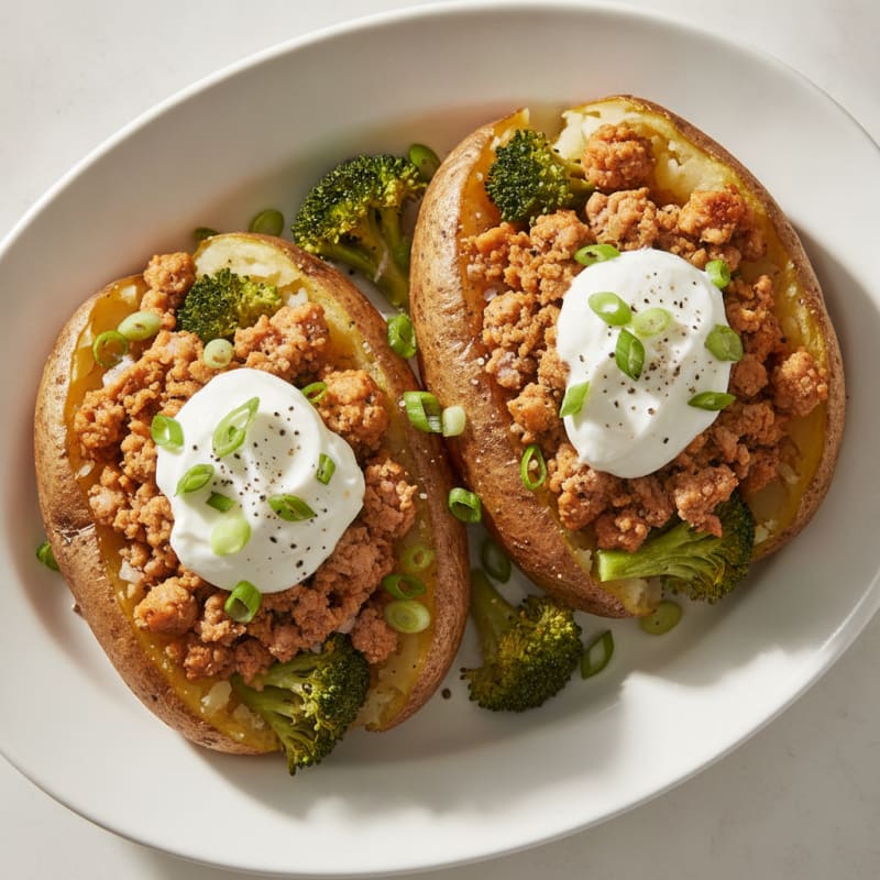Loaded Baked Potatoes with Savory Toppings