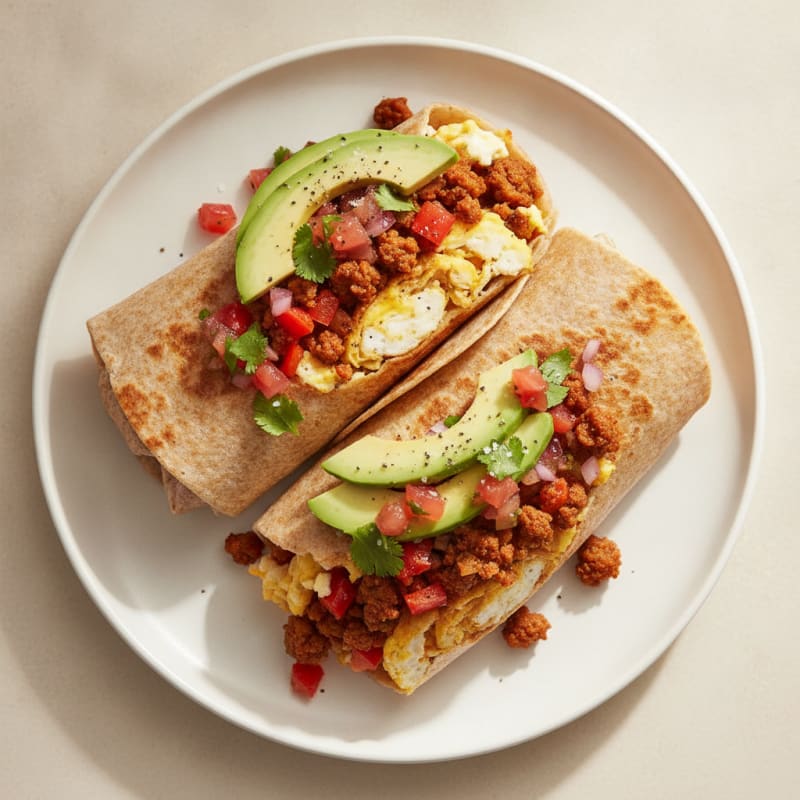 Loaded Breakfast Burrito with Chorizo