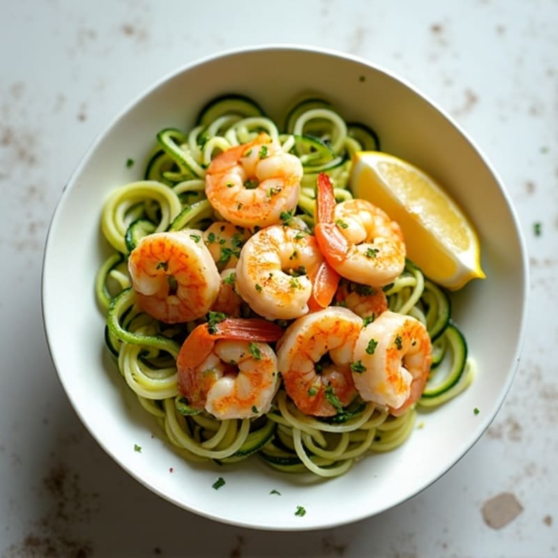 Garlic-Lemon Shrimp Zucchini Noodle Bowl