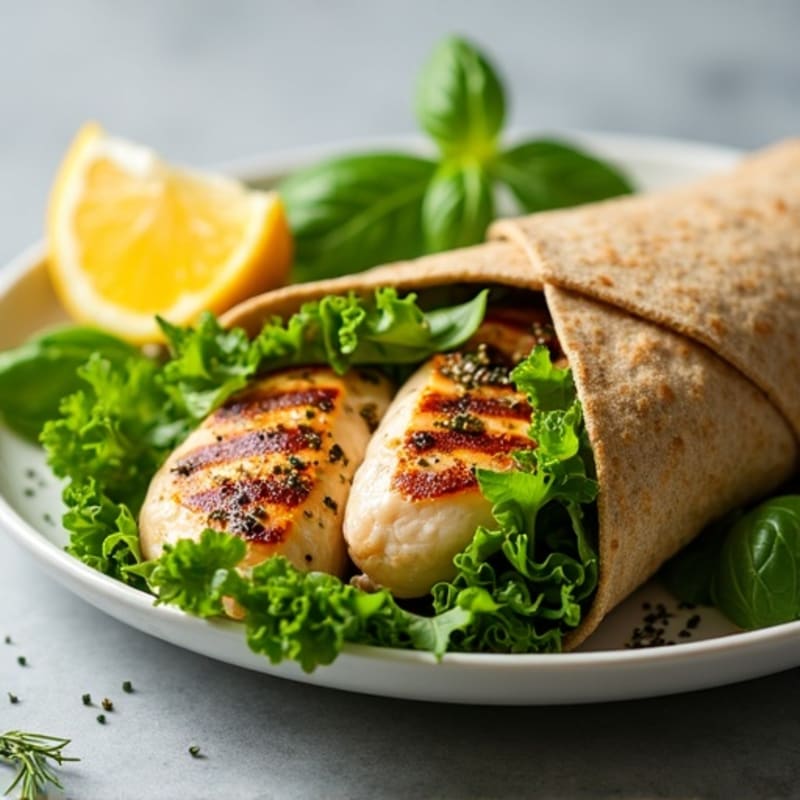 Lemon-Herb Grilled Chicken and Fresh Greens Wrap