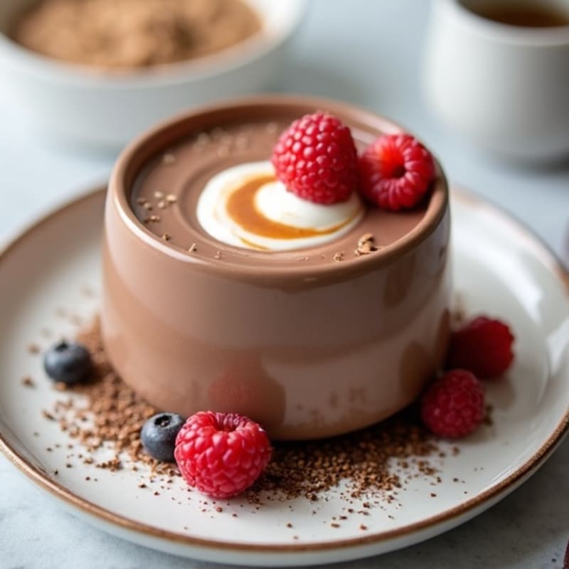 Silky Chocolate Protein Pudding with Almond Butter Swirl