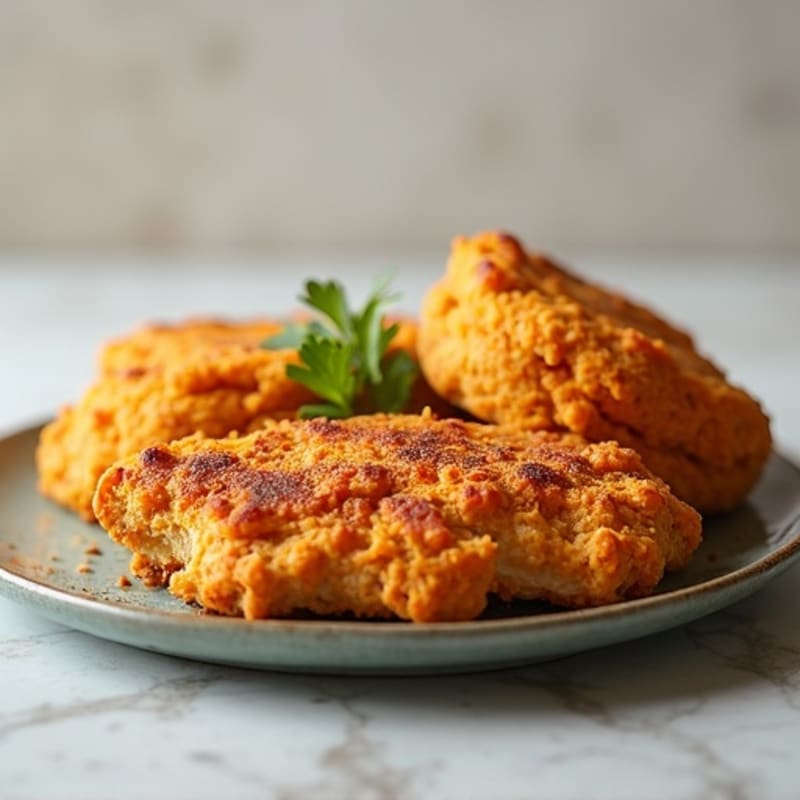 Crispy Baked Chicken with Fluffy Sweet Potato Biscuits