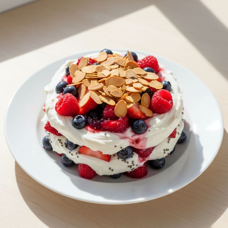 Greek Yogurt Protein Parfait with Mixed Berries