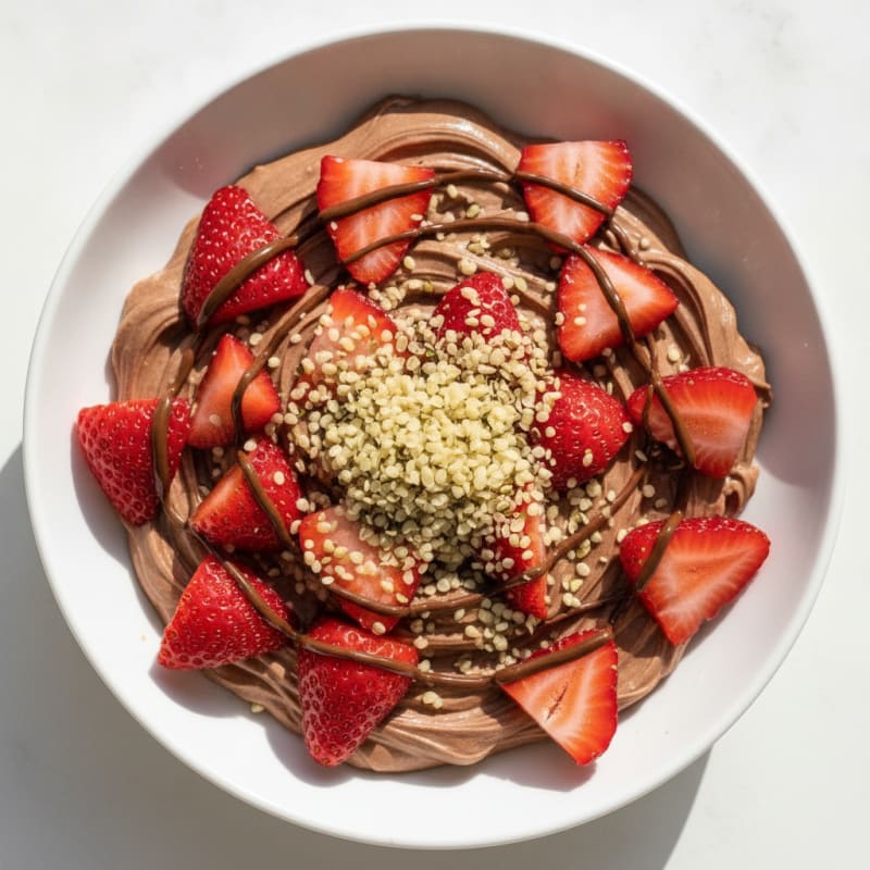 Silky Greek Yogurt with Chocolate Protein and Berries