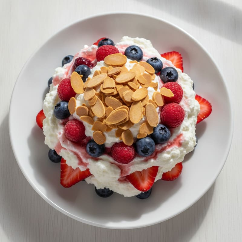 Greek Yogurt Protein Parfait with Mixed Berries and Almonds