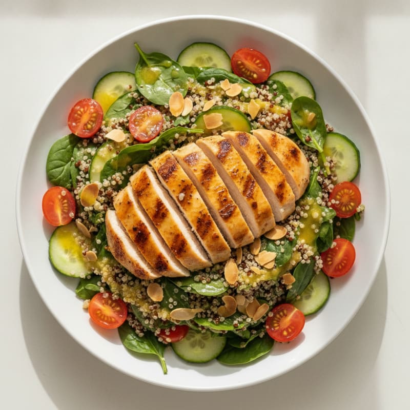 Grilled Chicken and Quinoa Salad with Lemon Vinaigrette
