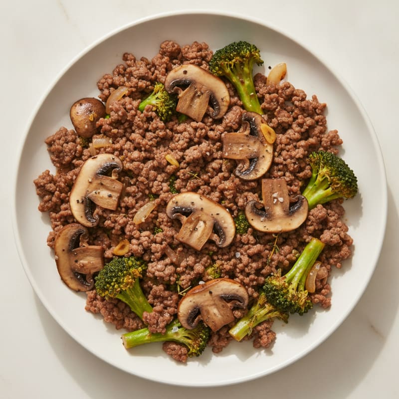 Savory Ground Beef and Mushroom Skillet