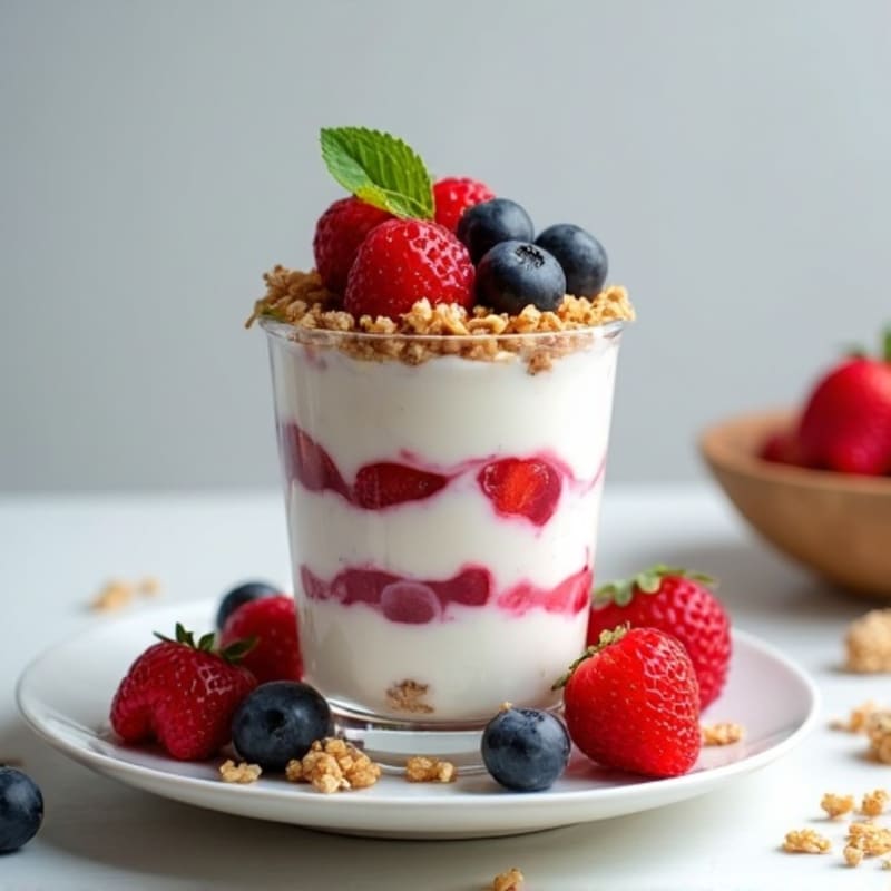 Greek Yogurt Protein Parfait with Mixed Berries