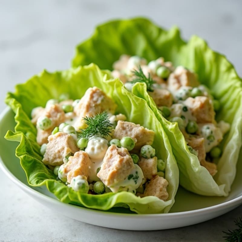 Creamy Lemon Herb Chicken Salad Lettuce Wraps
