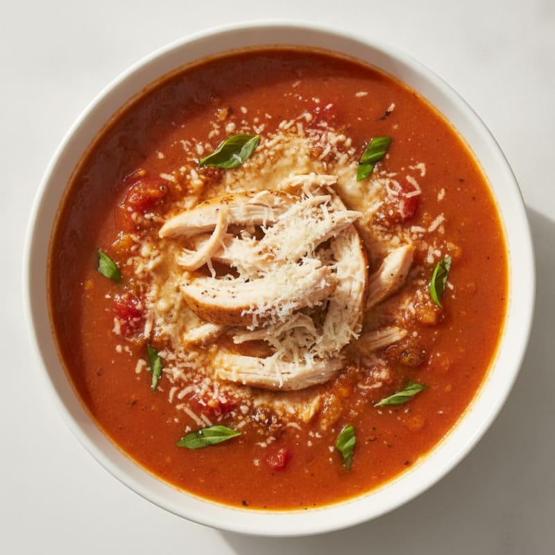 Roasted Tomato Basil Soup with Parmesan
