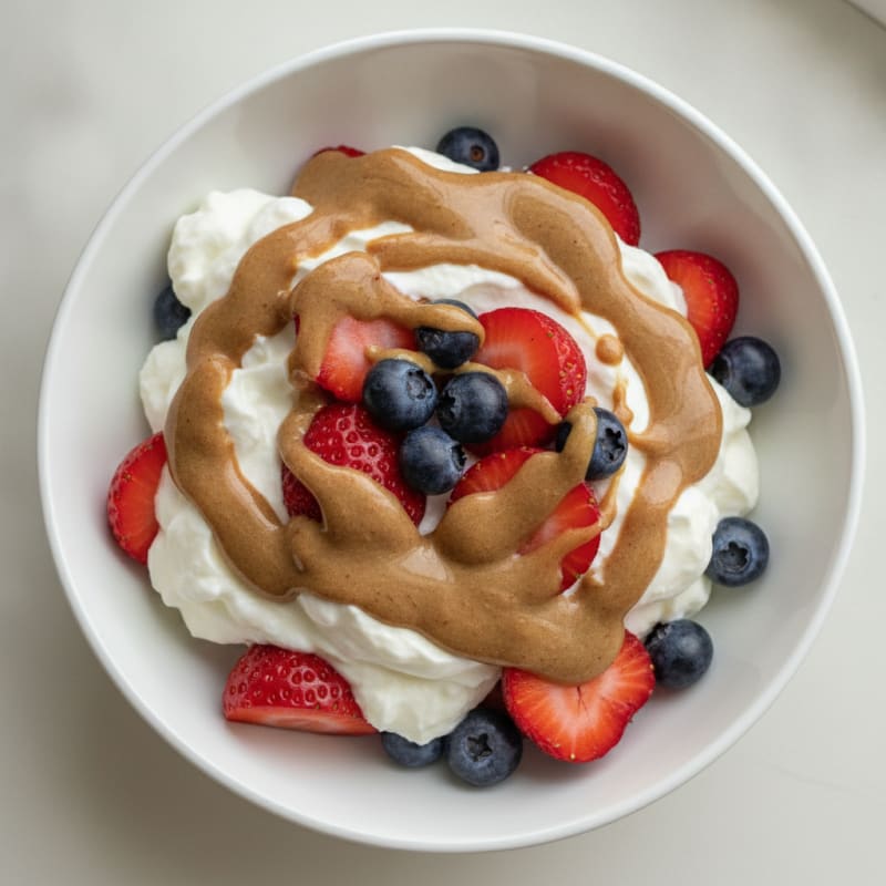 Protein Greek Yogurt Parfait with Berries and Nut Butter