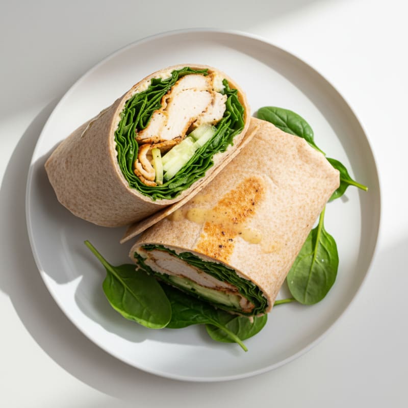 Herb-Roasted Turkey Wrap with Spinach and Hummus