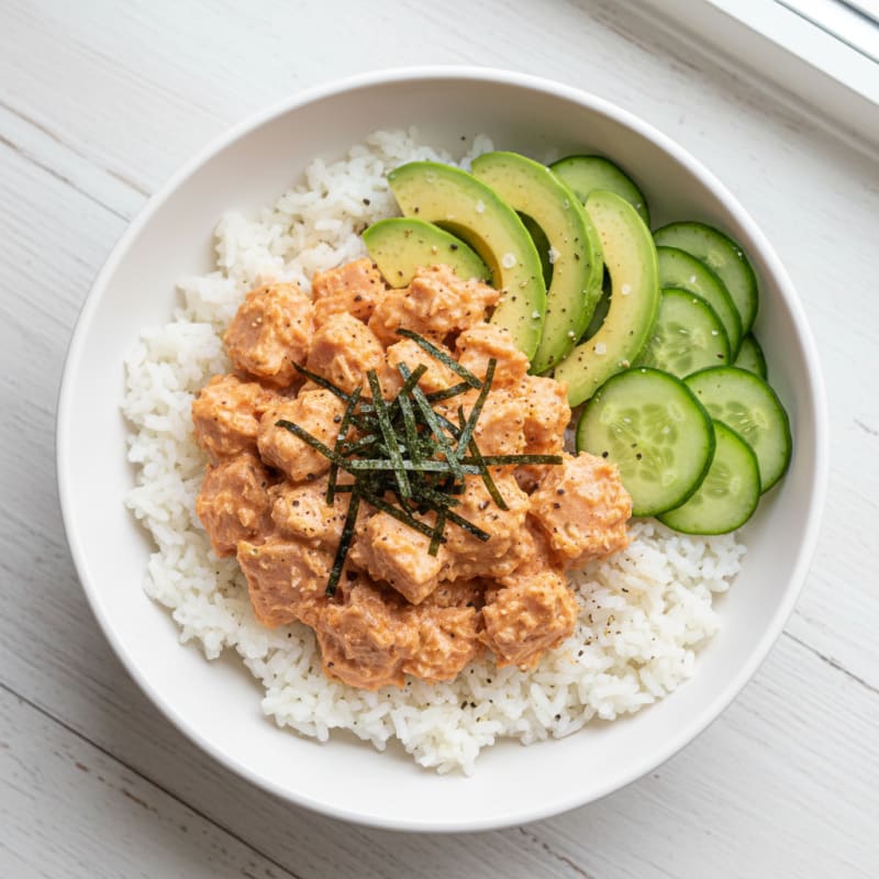 Spicy Tuna and Avocado Rice Bowl