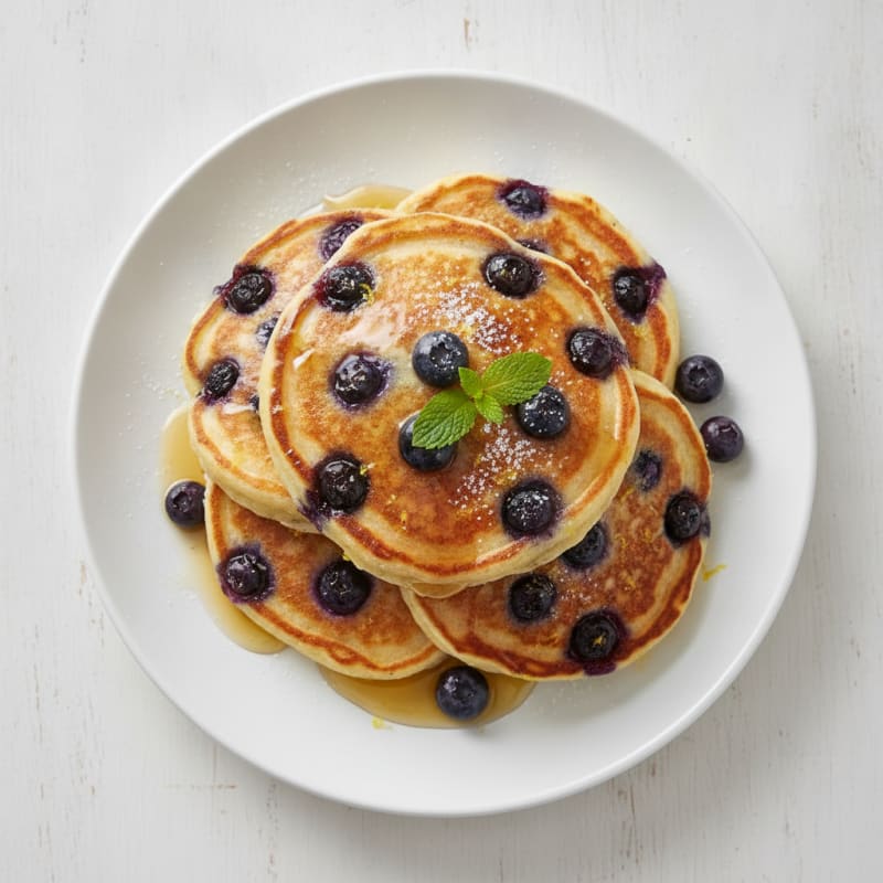 Blueberry Ricotta Pancakes with Lemon Zest