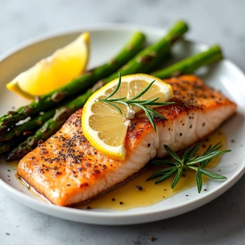Crispy Lemon-Herb Salmon with Roasted Asparagus