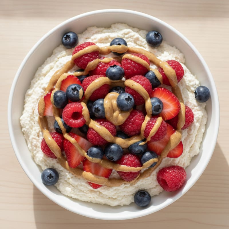 Greek Yogurt Protein Mousse with Mixed Berries